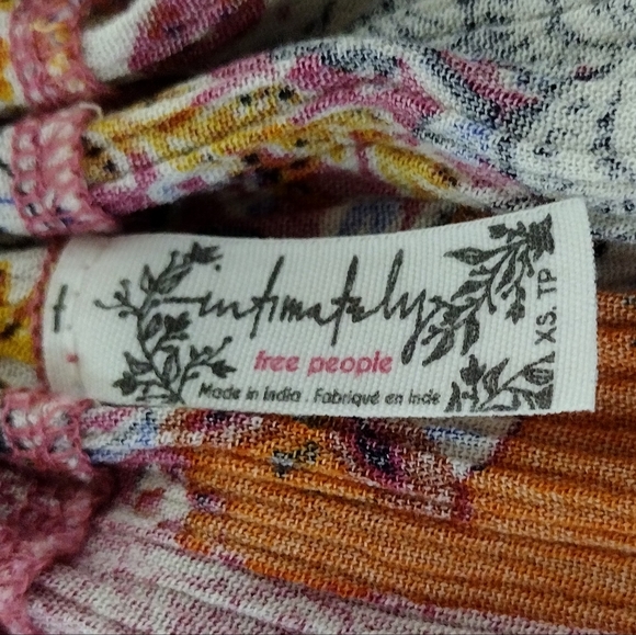 Free People Count Me In Floral Trapeze Women's XS Multicolor Artsy Retro Boho - Picture 7 of 9